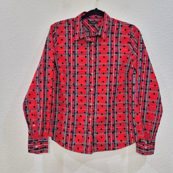 J. Crew Red and Black Plaid Button Down Shirt - Picture 7 of 7
